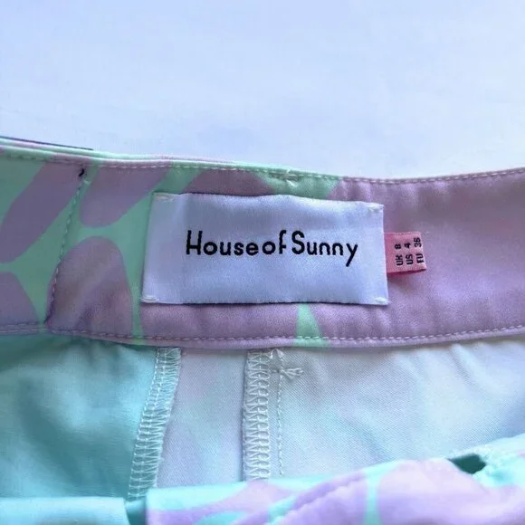 HOUSE OF SUNNY MINT LILAC PURPLE HAZE PARTY FLARE PANTS -  4 - Picture 5 of 11